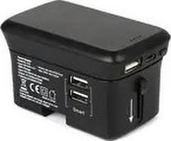 RealPower TravelCharge-4k, juodas (black)