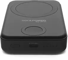 10000mah power bank - RealPower PB-10000 MAG Watch, 10000mAh, belaidis įkrovimas, juodas (black) - 1 nuotrauka