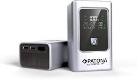 Patona Platinum Powerbank Luxury One PD35, 10000mAh, 35W, USB-C + USB-A, sidabrinė/juoda