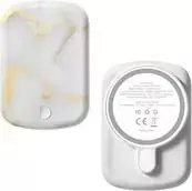 5000 mah powerbank - LAUT POWER CHARGE White Marble Powerbank with MagSafe - 1 nuotrauka