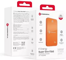 magsafe 5000 - Forcell F-Energy SuperSlim F5K8, 5000mAh, 15W, MagSafe, oranžinis - 1 nuotrauka