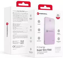 Forcell F-Energy SuperSlim F5K8, 5000mAh, 15W, MagSafe, violetinė