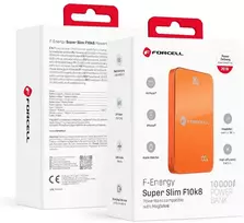 Forcell F-Energy SuperSlim F10K8, 10000mAh, 15W, MagSafe, oranžinis