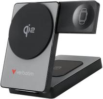 Verbatim Charge 'n' Go Qi2 3-in-1 Magnetic Wireless Power Bank, 5000 mAh, grey