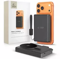 10000mah power bank - Tech-Protect PB40 LifeMag MagSafe 10000mAh 25W Qi2.2 juoda - 1 nuotrauka