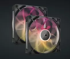 kompiuterio ventiliatorius - Corsair iCUE LINK RX140 MAX RGB PWM Fan 140mm Black 2 vnt. - 1 nuotrauka