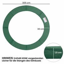 zalias tentas - HOMCOM batuto priedų rinkinys, apsauginis tinklas, skirtas 8ft-15ft, Ø 305cm, žalias - 8 nuotrauka