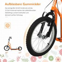 paspirtukas vaikams - HOMCOM Vaikiškas paspirtukas, oranžinis (Orange) - 4 nuotrauka
