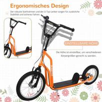 paspirtukas vaikams - HOMCOM Vaikiškas paspirtukas, oranžinis (Orange) - 5 nuotrauka