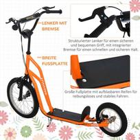 paspirtukas vaikams - HOMCOM Vaikiškas paspirtukas, oranžinis (Orange) - 6 nuotrauka
