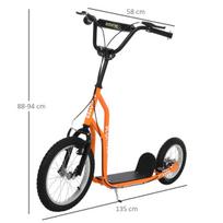 paspirtukas vaikams - HOMCOM Vaikiškas paspirtukas, oranžinis (Orange) - 8 nuotrauka