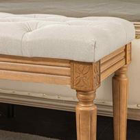 mediniai suolai - HOMCOM Suolas, minkštas, kreminis (Cream), 120 cm x 41 cm x 48 cm - 4 nuotrauka