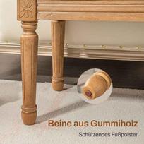 mediniai suolai - HOMCOM Suolas, minkštas, kreminis (Cream), 120 cm x 41 cm x 48 cm - 5 nuotrauka
