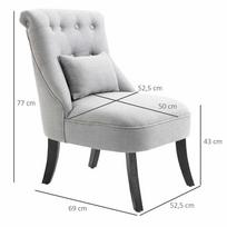 nugaros - Fotelis HOMCOM atlošiamas su atlošo pagalvėle, pilkas (Grey) - 8 nuotrauka