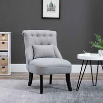 nugaros - Fotelis HOMCOM atlošiamas su atlošo pagalvėle, pilkas (Grey) - 9 nuotrauka
