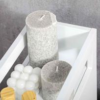 spinteles ir - Vonios spintelė Homcom Kleankin, su ratukais, 2 stalčiais ir atviru skyriumi, balta (White) - 4 nuotrauka