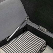 minkstas suolas - Suoliukas HOMCOM su daiktadėže, pilkas (Grey) - 3 nuotrauka
