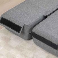 lova fotelis - HOMCOM Sulankstoma fotelis-lova, pilka (Gray), 138 x 80 x 50 cm - 3 nuotrauka