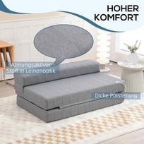 lova fotelis - HOMCOM Sulankstoma fotelis-lova, pilka (Gray), 138 x 80 x 50 cm - 6 nuotrauka