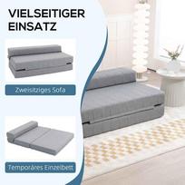 lova fotelis - HOMCOM Sulankstoma fotelis-lova, pilka (Gray), 138 x 80 x 50 cm - 7 nuotrauka