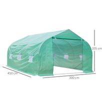siltnamiai 3x2 - Outsunny Plėvelinis šiltnamis, 4.5x3x2.05 m - 8 nuotrauka