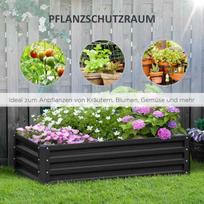 daigyklos - Outsunny Pakelta lysvė iš plieno - pilka 120 x 60 x 30,5 cm - 5 nuotrauka