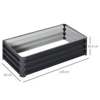 daigyklos - Outsunny Pakelta lysvė iš plieno - pilka 120 x 60 x 30,5 cm - 8 nuotrauka