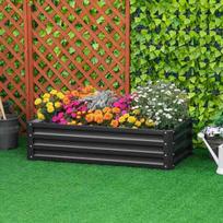 daigyklos - Outsunny Pakelta lysvė iš plieno - pilka 120 x 60 x 30,5 cm - 9 nuotrauka