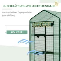 daigai - Outsunny Mini šiltnamis balkonui su trimis lentynomis 69 x 49 x 125 cm - 6 nuotrauka