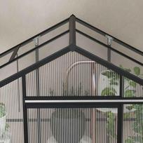 stumdomi langai - Šiltnamis Outsunny, 2,51 m², 131x192x203 cm, Juodas (Black) - 2 nuotrauka