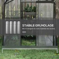 stumdomi langai - Šiltnamis Outsunny, 2,51 m², 131x192x203 cm, Juodas (Black) - 6 nuotrauka