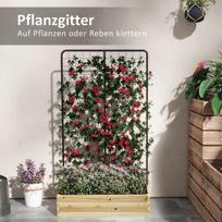 daigyklos - Outsunny Pakeliama lysvė su atrama vijokliniams augalams 80 x 38 x 145 cm - 7 nuotrauka