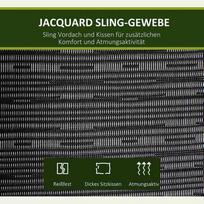 supynes stogelis - Outsunny 3 sėdimų vietų sodo sūpynės, reguliuojamas stogelis nuo saulės - pilka 200 x 120 x 170 cm - 6 nuotrauka