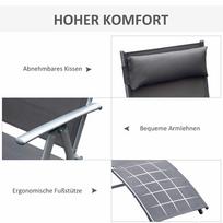 sulankstomas gultas sodo - Gultas Outsunny, pilka (Grey), 137 x 63,5 x 100,5 cm - 6 nuotrauka