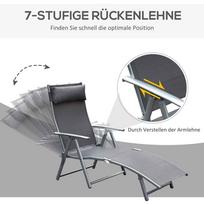 sulankstomas gultas sodo - Gultas Outsunny, pilka (Grey), 137 x 63,5 x 100,5 cm - 7 nuotrauka