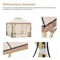 pavesine palapine - Outsunny Sodo pavėsinė su tinkleliais nuo uodų, vakarėlių palapinė 3x3m - 4 nuotrauka