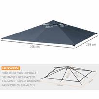 stogines - Outsunny pavėsinės stogas 3x3 m, tamsiai pilkas (Dark Grey) - 8 nuotrauka