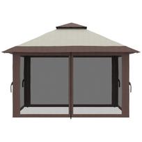 stogines - Pavėsinė - paviljonas Outsunny 4x4 m, smėlinė (Sand) - 2 nuotrauka