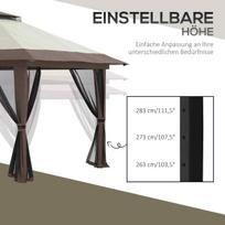 stogines - Pavėsinė - paviljonas Outsunny 4x4 m, smėlinė (Sand) - 5 nuotrauka