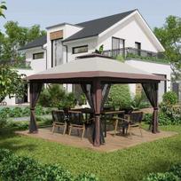 stogines - Pavėsinė - paviljonas Outsunny 4x4 m, smėlinė (Sand) - 9 nuotrauka
