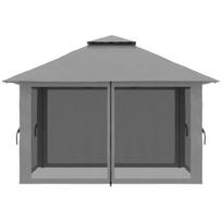 sodo pavesine - Outsunny sulankstoma pavėsinė 4x4 m, tamsiai pilka (Dark Grey) - 2 nuotrauka