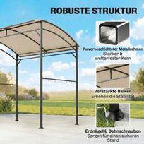 stogines - Pavėsinė griliui Outsunny, 215x150x220 cm, pilka (Grey) - 5 nuotrauka