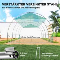 zali pomidorai - "Outsunny" šiltnamis 4 x 3 x 2 m plėvelinis šiltnamis su 8 langais, ritininėmis durimis, susukamomis šoninėmis sienelėmis, UV spinduliams atsparus plėvelinis tunelis, žiemai atsparus pomidorų namelis su gruntiniu inkaru, žalias - 4 nuotrauka
