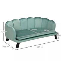 suns sofa - Pawhut Paaukštintas šuns guolis, augintių sofa - žalia, 98,5x60,5x35,5 cm - 8 nuotrauka