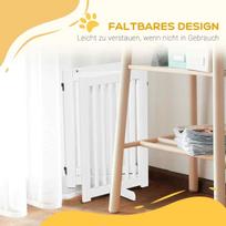 sulankstomi apsauginiai varteliai - Pawhut Laisvai pastatoma apsauginė tvorelė šunims, reguliuojama, sulankstoma, Balta (White) - 6 nuotrauka