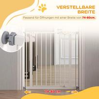 metalas varteliai - PawHut durų apsauginiai varteliai šunims, balti (White) - 4 nuotrauka