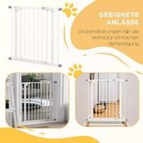 metalas varteliai - PawHut durų apsauginiai varteliai šunims, balti (White) - 5 nuotrauka