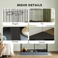 ziurkenu narvas - PawHut 2-in-1 nykštukinių žiurkėnų narvas, Juodas (Black) - 4 nuotrauka