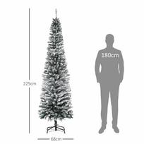 dirbtine pusis - HOMCOM Dirbtinė Kalėdinė eglutė 225 cm Siaura pušis su sniegu, 738 šakos vidaus patalpoms - Atgauk 20% - 8 nuotrauka