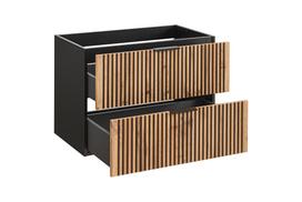 plautuves spintele - Apatinė vonios spintelė Comad XILO BLACK WOTAN 82-80-D-2S, ąžuolo/juoda (Oak/Black) - 4 nuotrauka